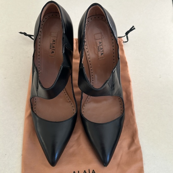 Alaia Paris Pumps Heels Black Leather 39 - Picture 4 of 12